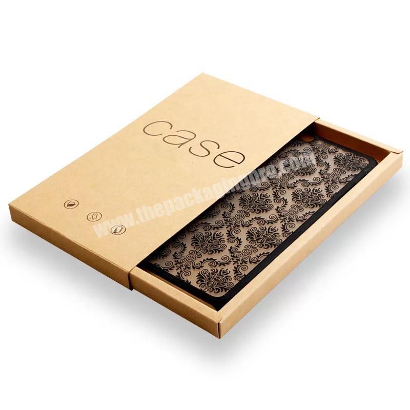 luxury brownwhiteblack kraft paper custom mobile phone case box