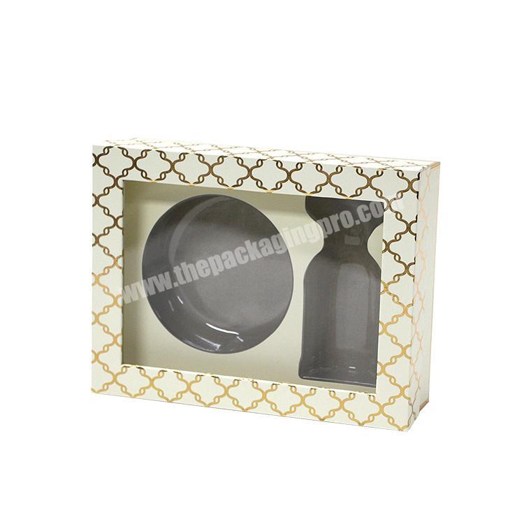 Luxury candle boxes packaging with window and blister tray