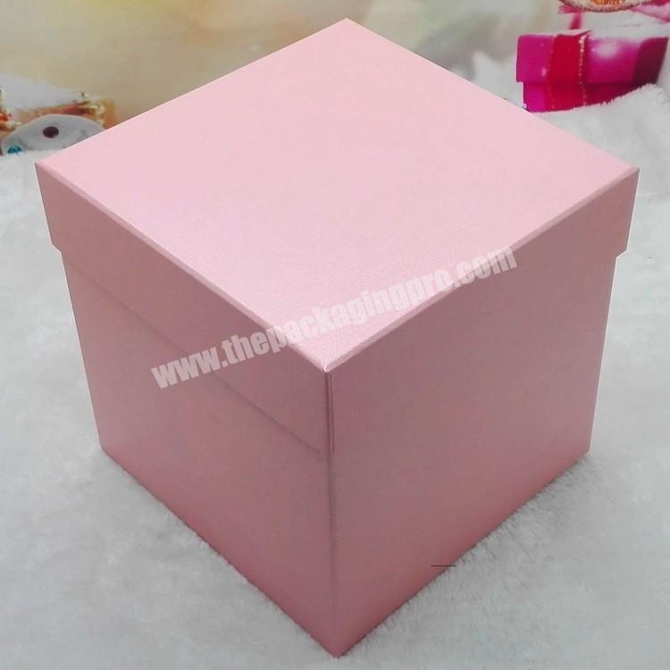 Luxury cardboard custom Logo pink jewelry packaging box