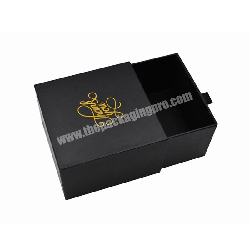 Luxury Cardboard Jewelry Packaging Custom Logo Black Small Kraft Slide Gift Paper Drawer Box for Earrings Bracelet Necklace Ring