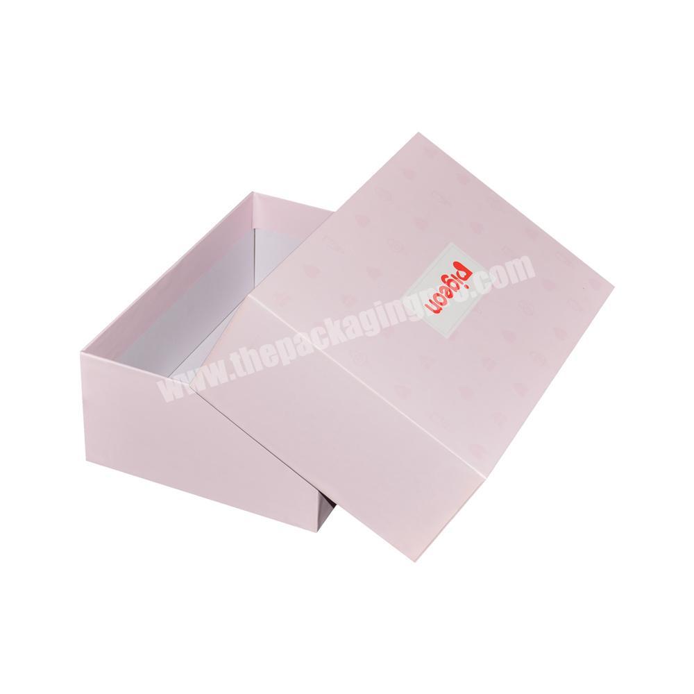 Luxury Cardboard Lid and Base Beauty Pink Gift Box, Custom Rigid paper 2 pieces gift box