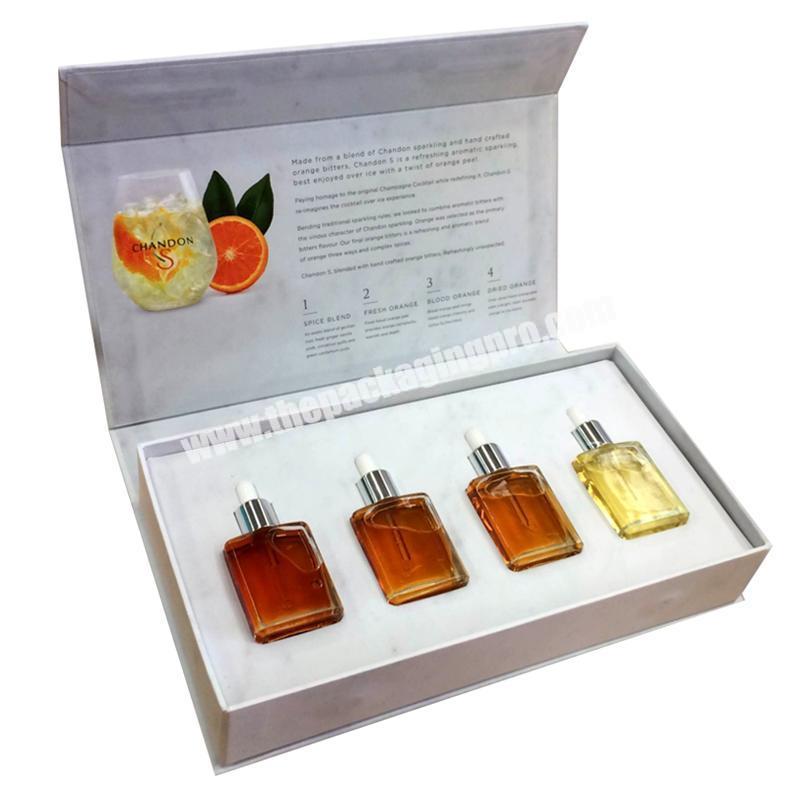 Luxury Cardboard Paper Custom Design Flip Top Magnetic Closure Essence Oil Bottle Gift Packaging Boxes