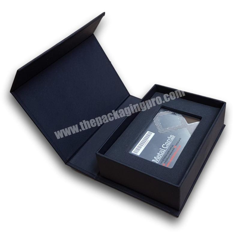 Luxury Cardboard Paper Custom Design Flip Top Magnetic Closure Gift Packaging Box for Metal Card