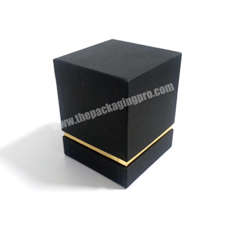 Luxury Cardboard Paper Packaging Black Lid Base Candle Cosmetic Sample Perfume Bottles Gift Box