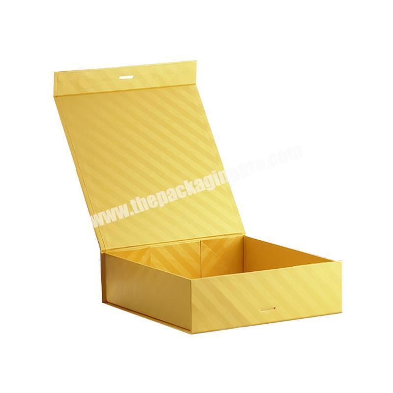 Luxury cardboard paper packing box for hairpiece bundles hair extension packaging boxes with silk stain ribbon magnetic closure