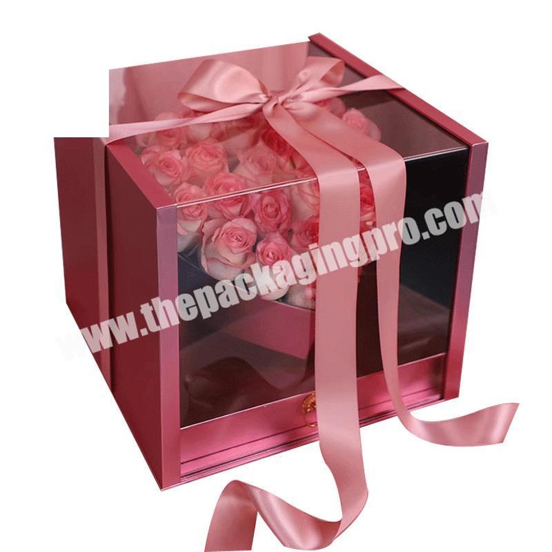 Luxury cardboard promotional fashion magnet competitive custom flower gift box