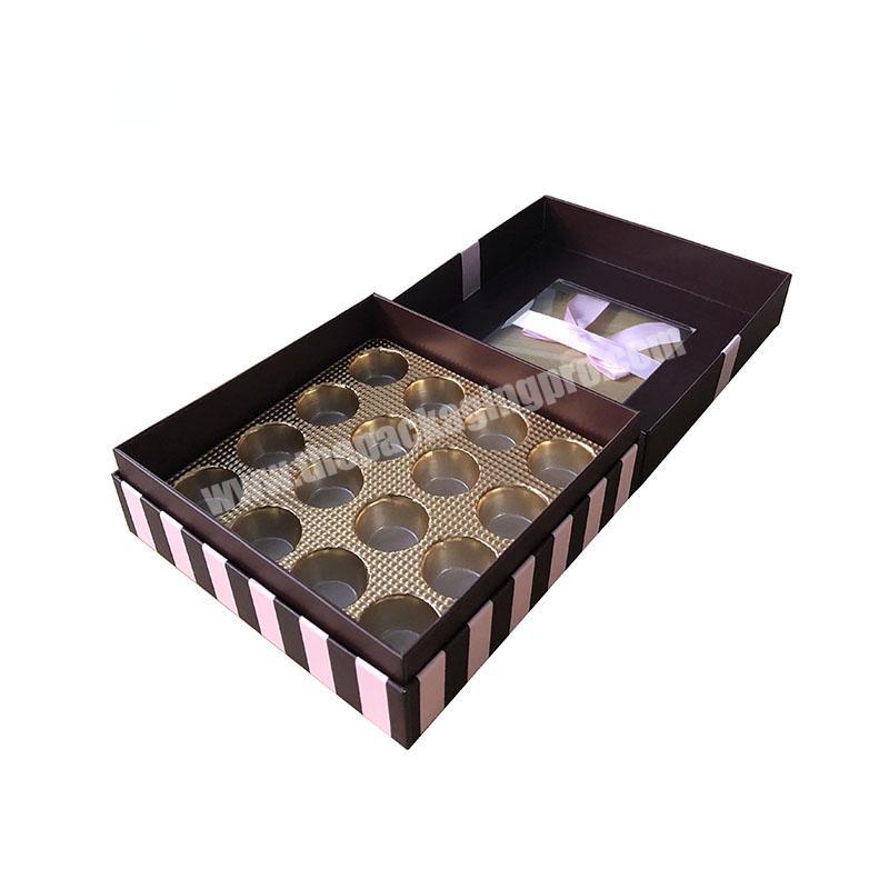 Luxury Christmas Gift Boxes Packaging Black Chocolate Box with ribbon