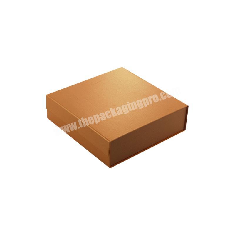 Luxury copper cosmetics set retail product packaging magnetic folding box