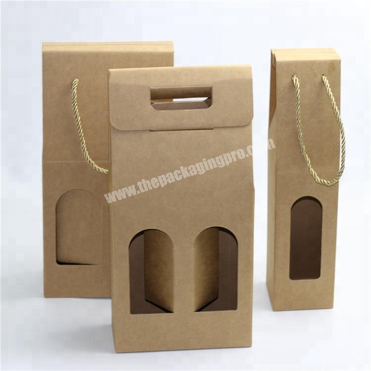luxury corrugated cardboard wine box with rope handle