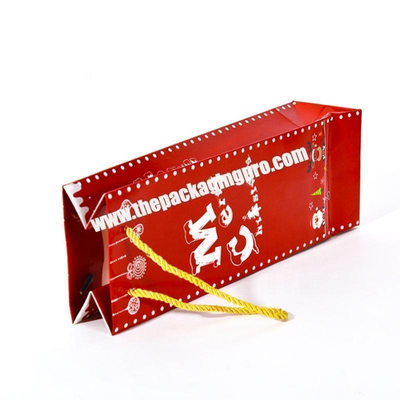 Luxury Corrugated Packaging Bag red Paper Package bag