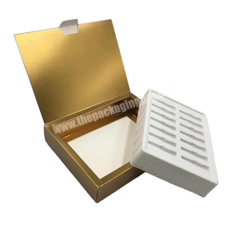 Luxury Cosmetic paper Packaging Box Custom Velvet Book shape storage gift folding box