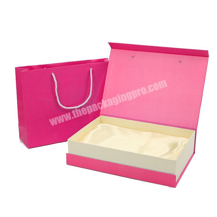 luxury cosmetic paper packaging box with satin fabric insert