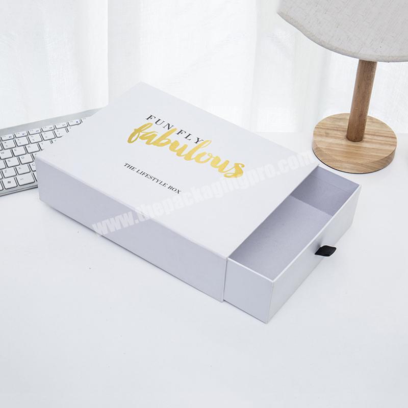 Luxury creotoxin bottle sliding gift boxes Medical beauty products drawer cardboard paper white packaging with paper insert