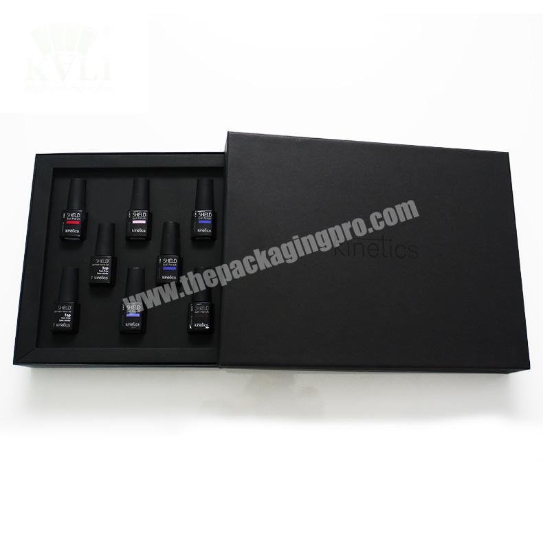 Luxury Custom Black Nail Polish Packaging Box Custom Nail Boxes With BlisterEVA Insert