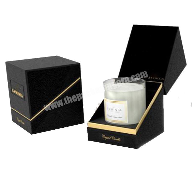Luxury Custom Boxes With Logo Gift Set Candle Box Packaging Customized Black Candle Paper Gift Packaging Box