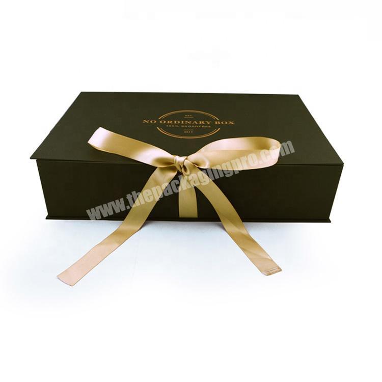 luxury custom cardboard box with ribbon flip book shape box