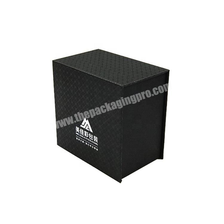 Luxury Custom Cardboard Paper Black Packaging Jewellery Gift Box with Spot UV