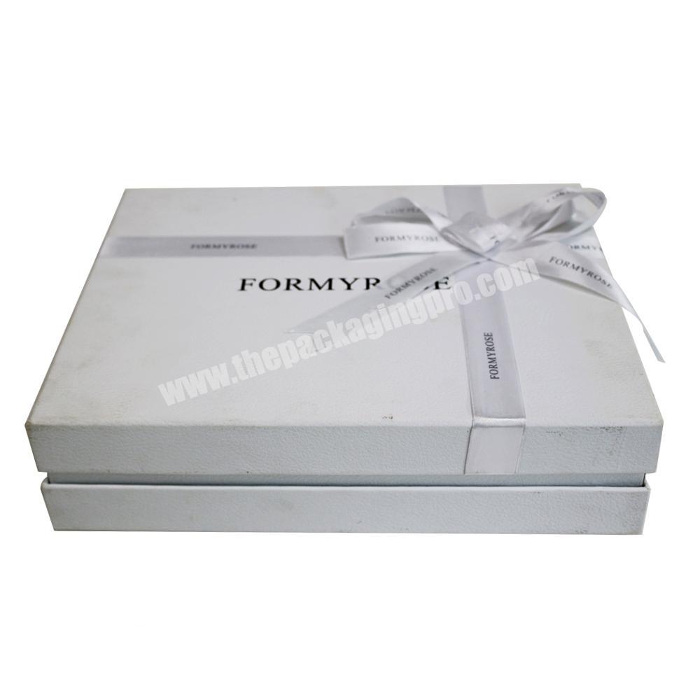 Luxury custom clothing packaging gift box cardboard with bow tie