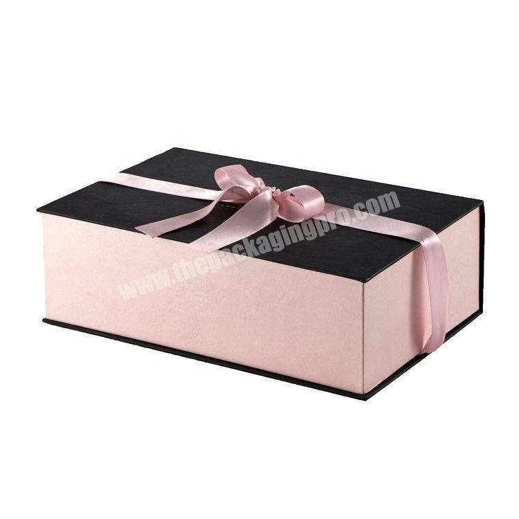 Luxury Custom CMYK Printed Paper Box Packaging Gift Box Paper Boxes With Silk Ribbon