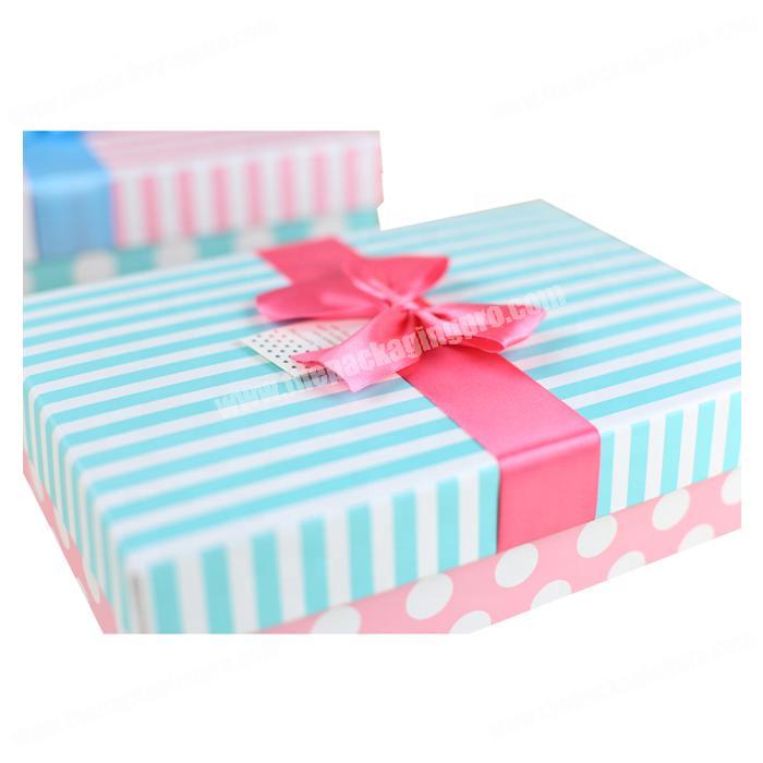 Luxury custom colorful elegant lidoff rigid gift box with ribbon