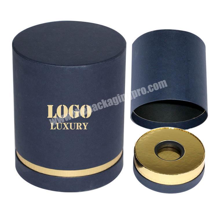 Luxury Custom cylinder cardboard tube Perfume Packaging  round pape Boxes With Gold foil Logo Perfume gift box with EVA tray