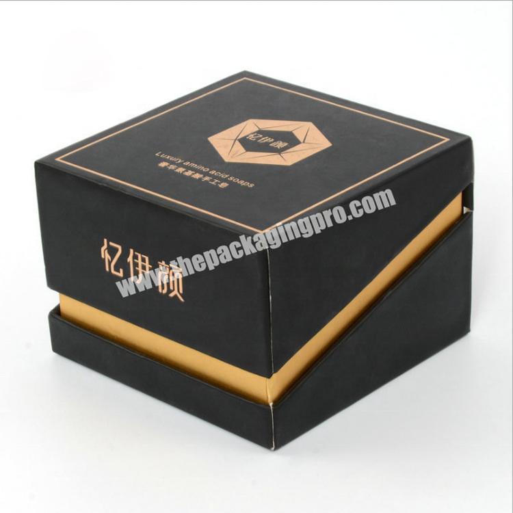 Luxury custom design die cutting recycle packaging boxes soap gift box with hot stamping