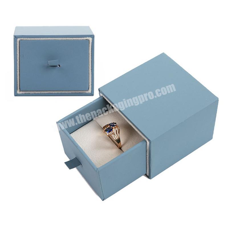 Luxury custom design small case velvet insert  drawer gift boxes jewelry ring packaging