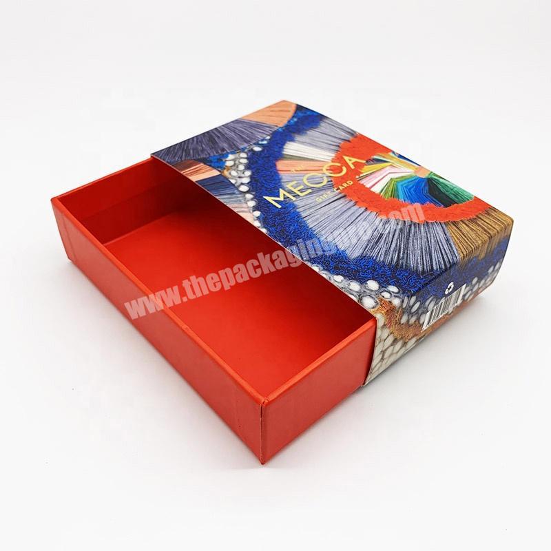Luxury custom embossing logo printed paper packaging gift sleeve box for cosmetic products