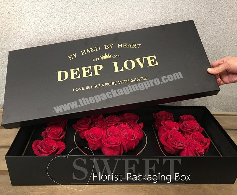Luxury Custom Empty Cardboard Cajas De Rosas I Love You Boxes Rose