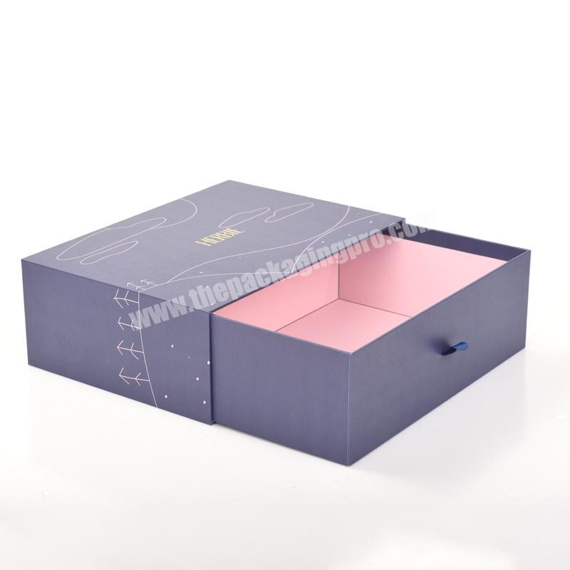 Luxury Custom Geryboard Sliding Gift Box Clothing Packaging Drawer Paper Dress Packaging Boxes