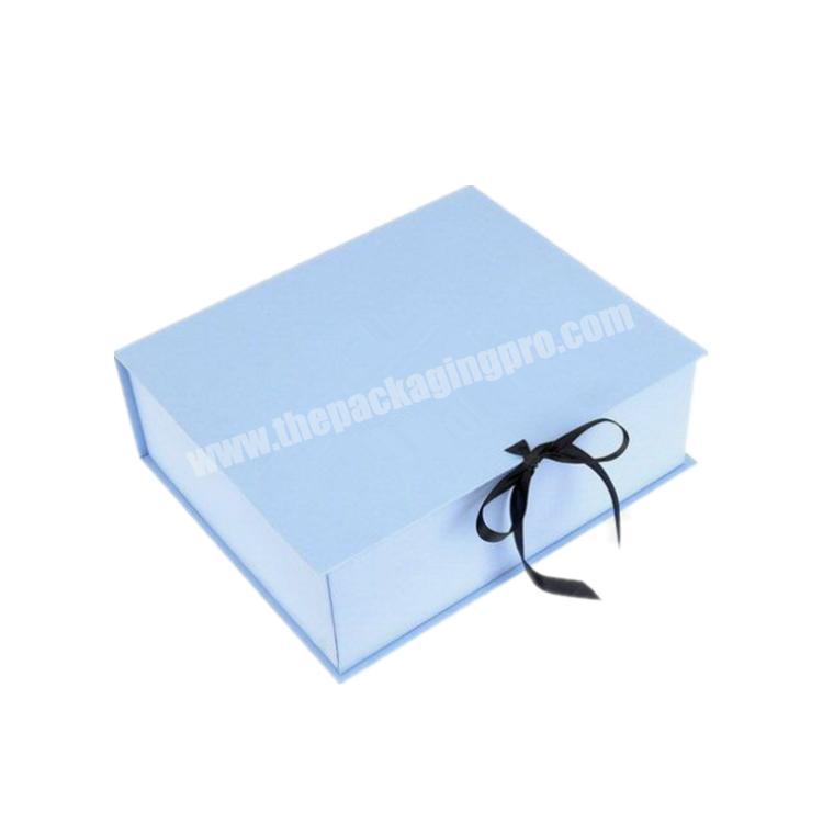 luxury custom hot sale book style paperboard packaging box with ribbon