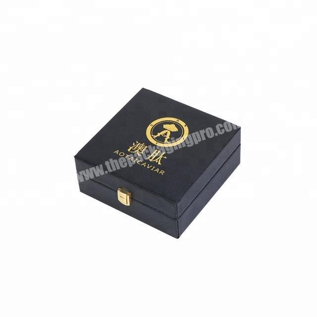 luxury custom leather packing caviar elegant gift box