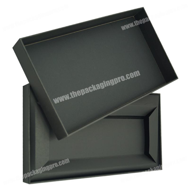 Luxury Custom Logo Black Cardboard Paper Gift Box with Lid And Base Wholesale