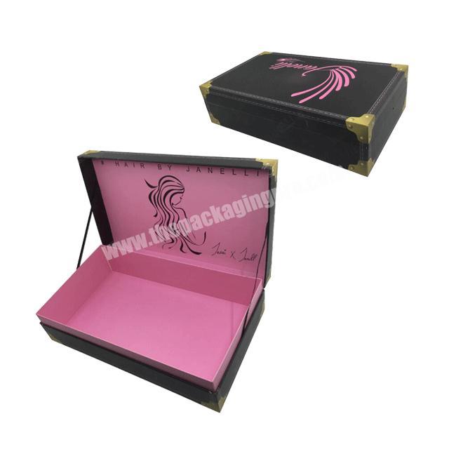 Luxury Custom Logo Black Cardboard Paper Packaging Boxes For Hair