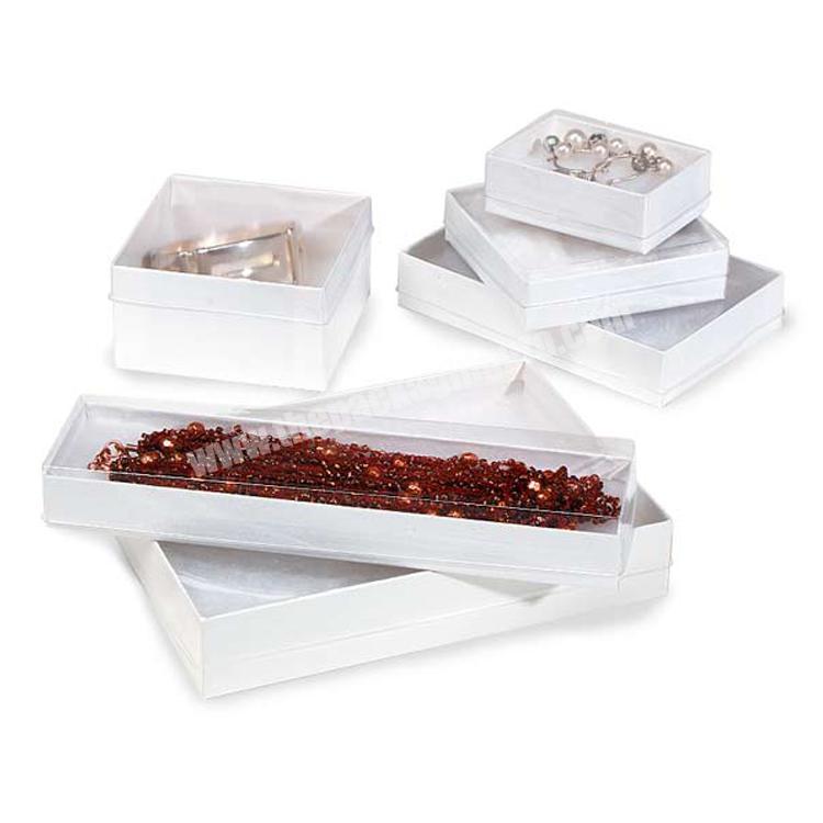Luxury custom logo cardboard packaging jewelry gift box with clear lid