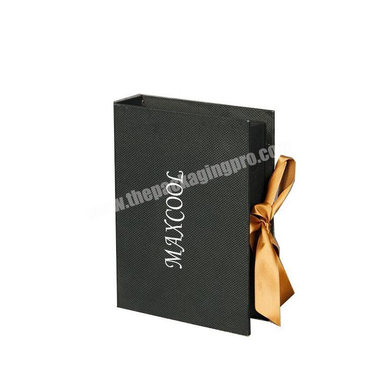Luxury custom LOGO cardboard paper magnetic closure  Christmas gift packaging boxes with ribbon