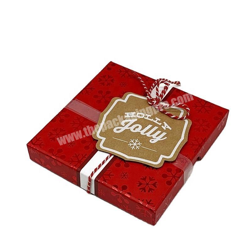 Luxury Custom Logo Christmas Holiday Celebration Small Paper Gift Box With Sponge Insert & Ribbon