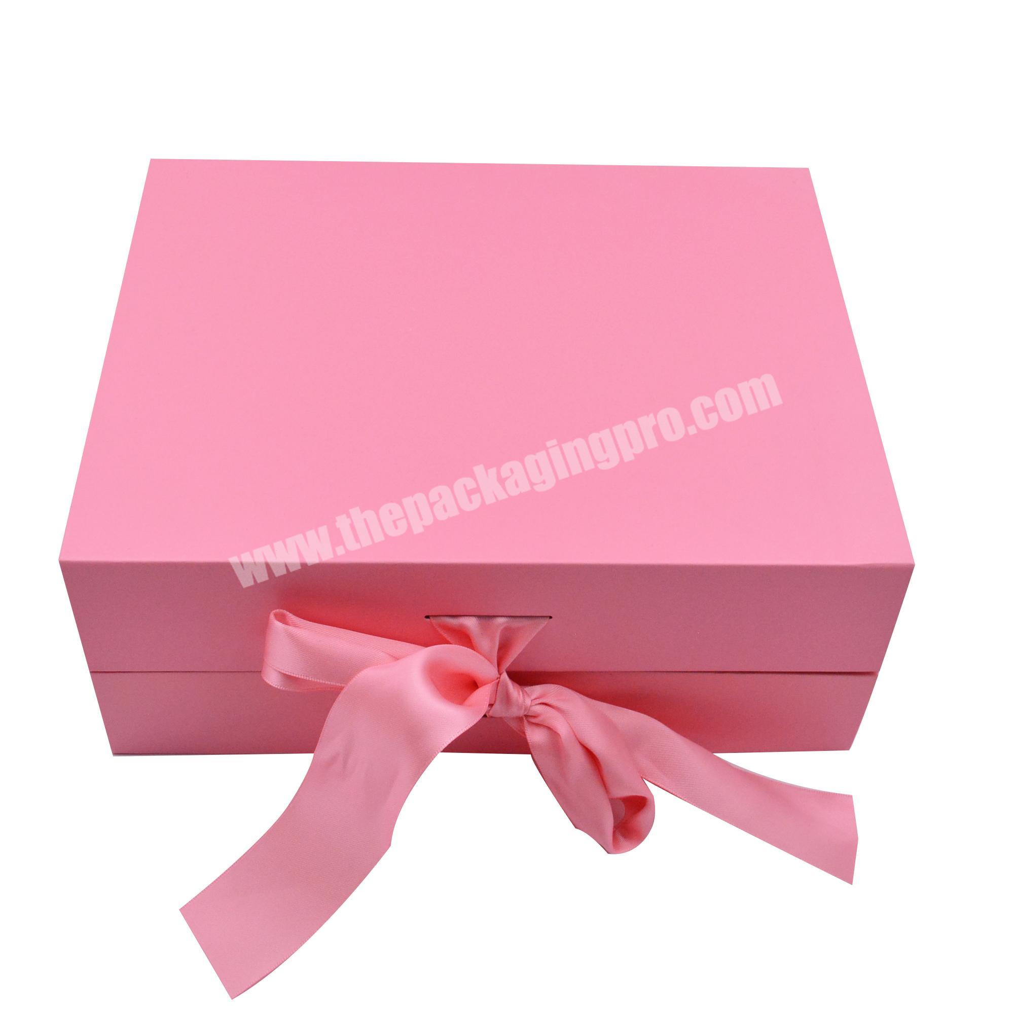 Luxury Custom Logo Foldable Gift Box with Ribbon Closure Skincare Magnetic Gift Box White Packaging For Handbag Hair Clothing