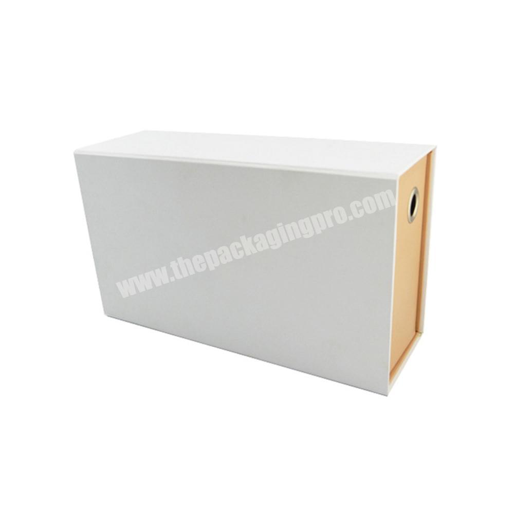 Luxury custom logo foldable shoe and clothing packaging drawer gift mystery box with the hole