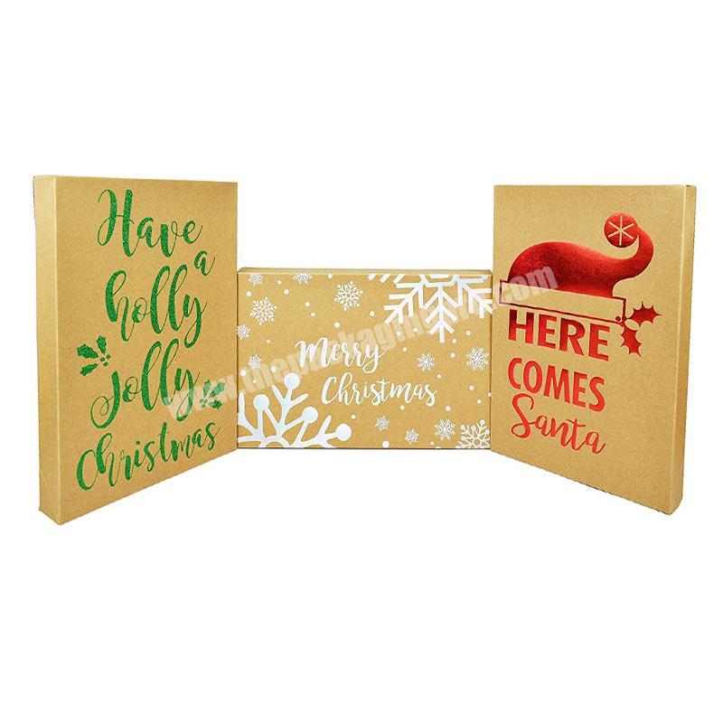 Luxury custom logo hot stamping packaging Christmas gift boxes