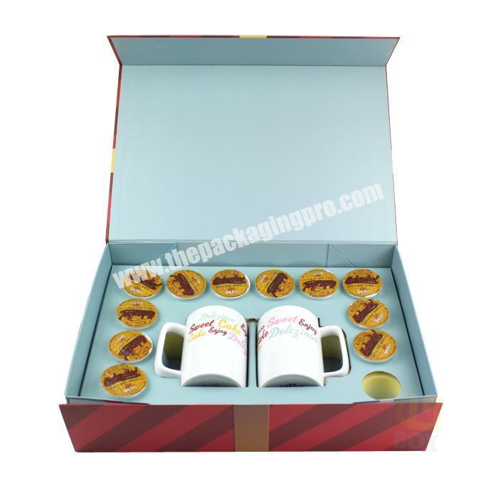 Luxury Custom Logo Printed Folding Magnetic Foldable Gift Boxes Mug Packaging Rigid Paper Boxes Empty Paper Gift Box