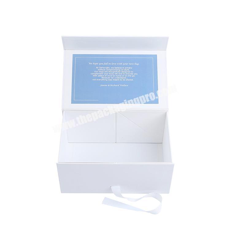 luxury custom logo printed magnetic white matte gift boxes collapsible with magnet