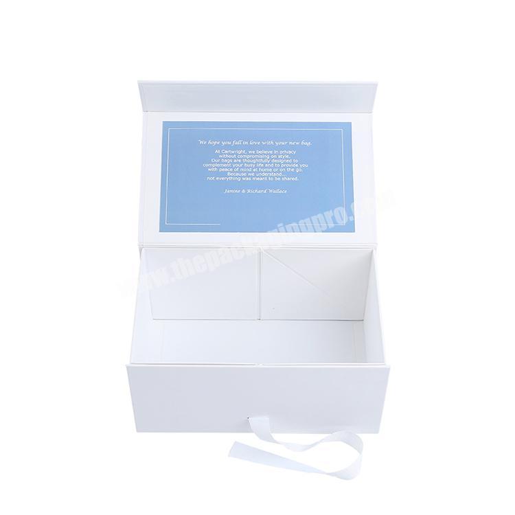 luxury custom logo printed magnetic white matte gift boxes collapsible with magnet
