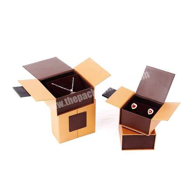 Luxury Custom Logo Printed Velvet Paper Packaging Jewelry Box