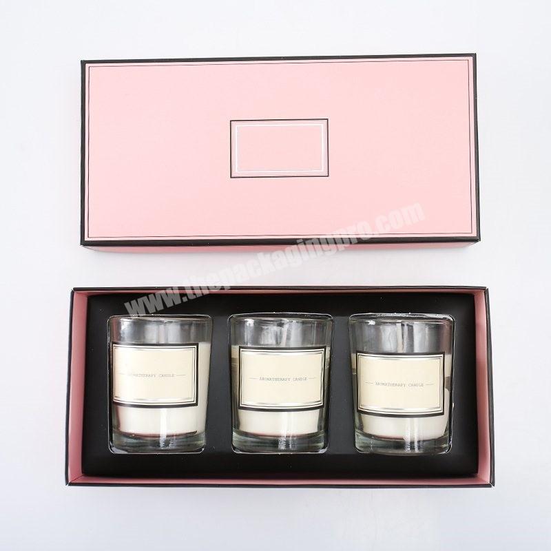 Luxury  Custom Logo Printing Paper Cardboard Rigid Lift Off EVA Insert Wax Candle Jars Packaging Gift Boxes