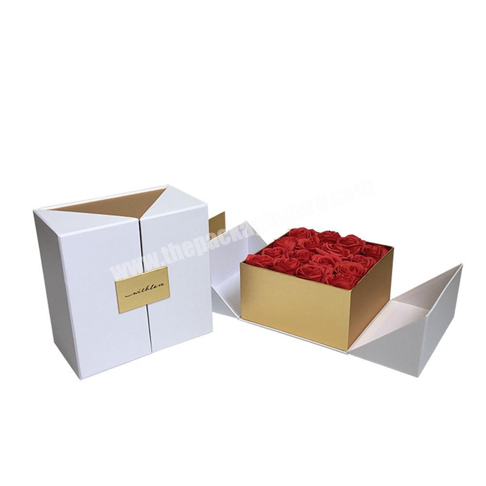 Luxury custom logo recycled cardboard flower packaging gift box