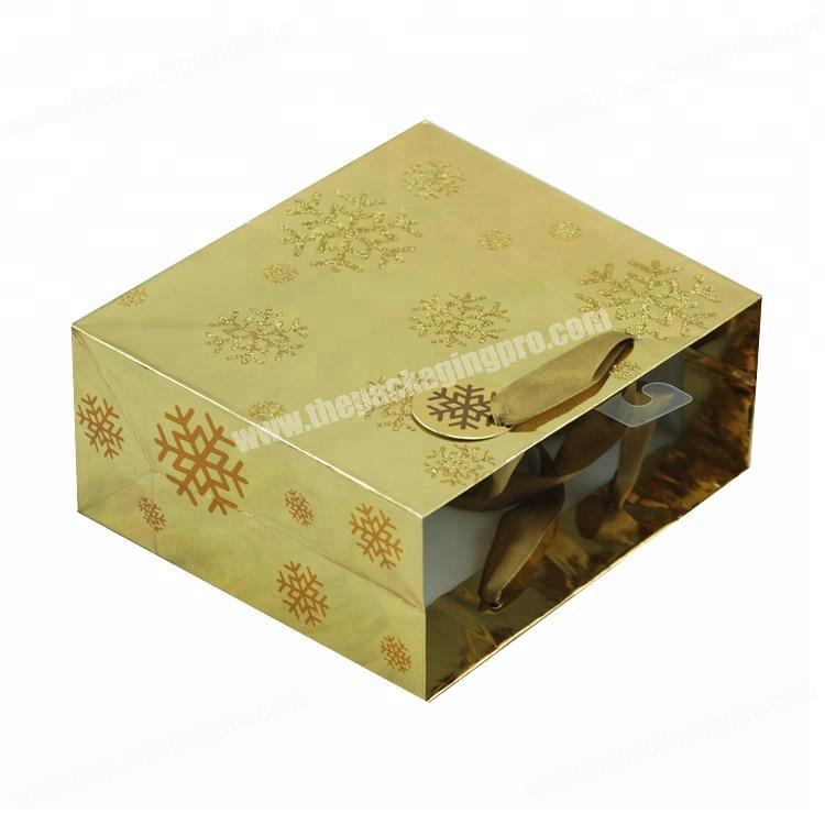 Luxury Custom logo Retail  glitter Gift gold foil Paper Bags