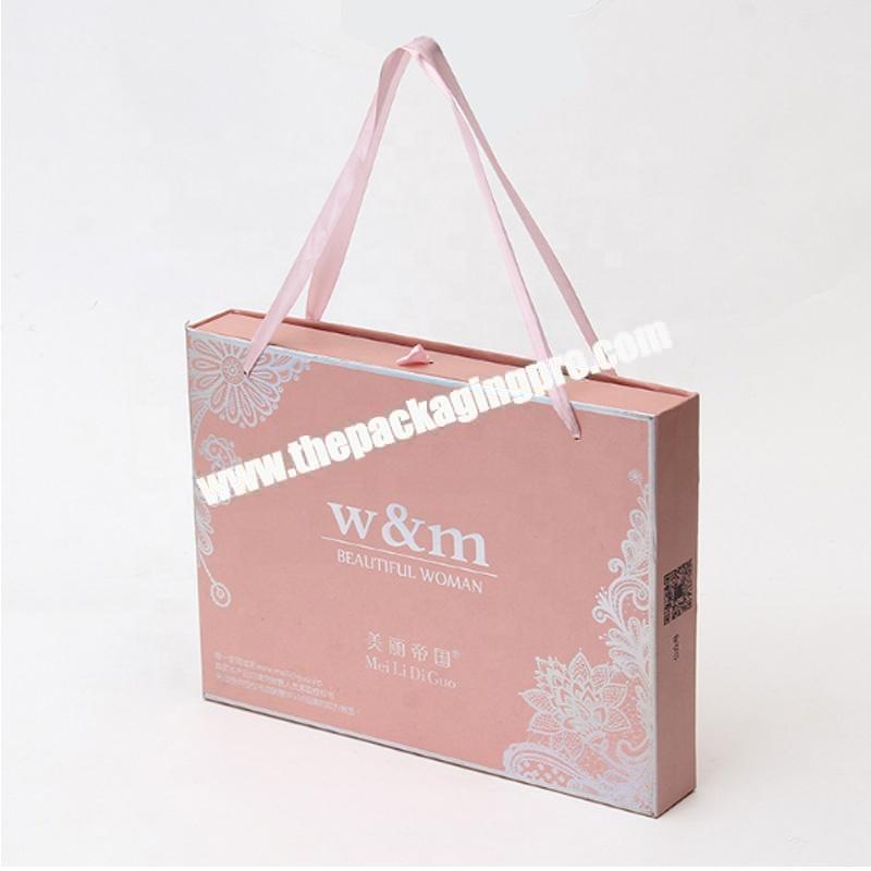 Luxury Custom Logo Rigid Cardboard pink Magnetic Paper box
