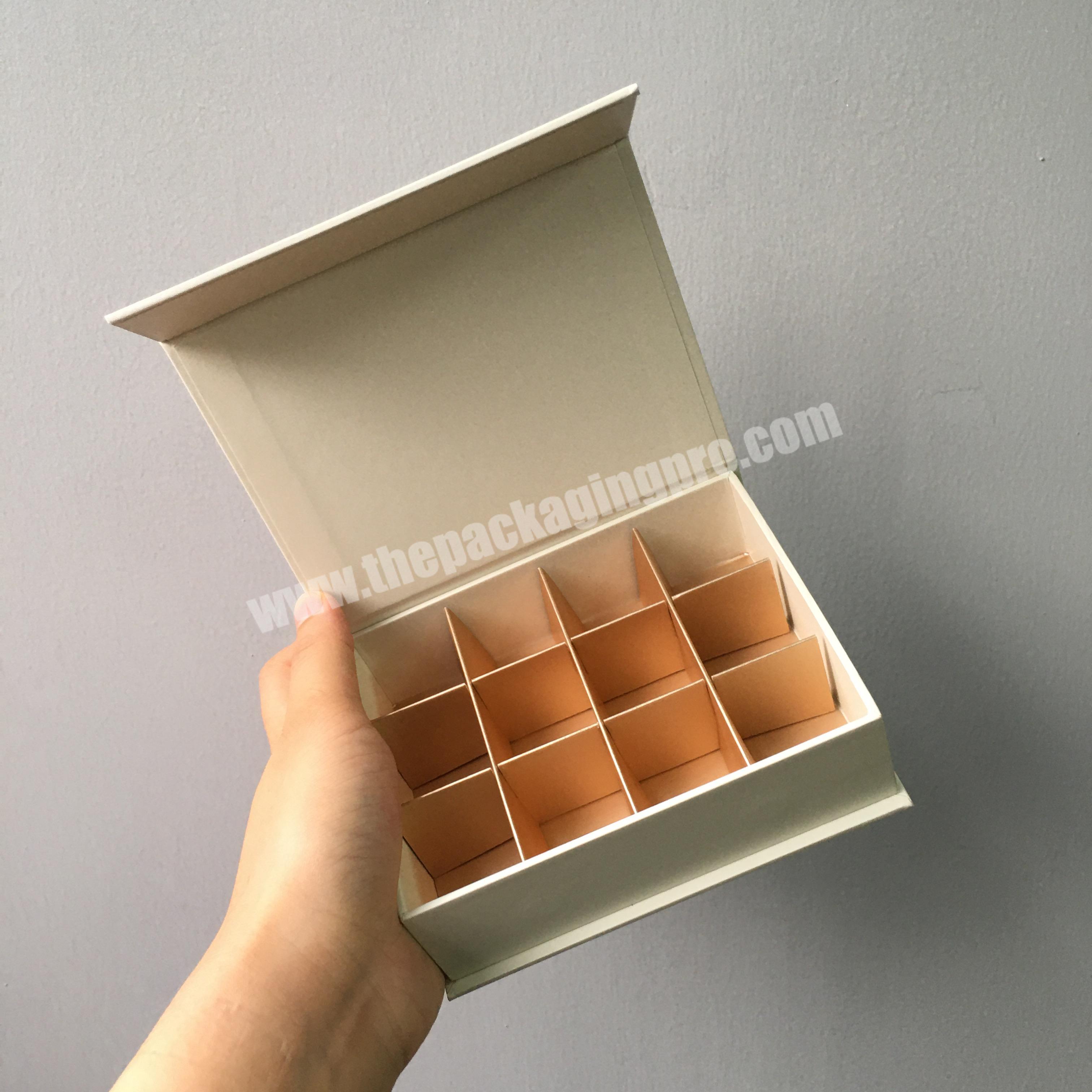 luxury custom magnetic closure chocolate packaging gift box with dividers