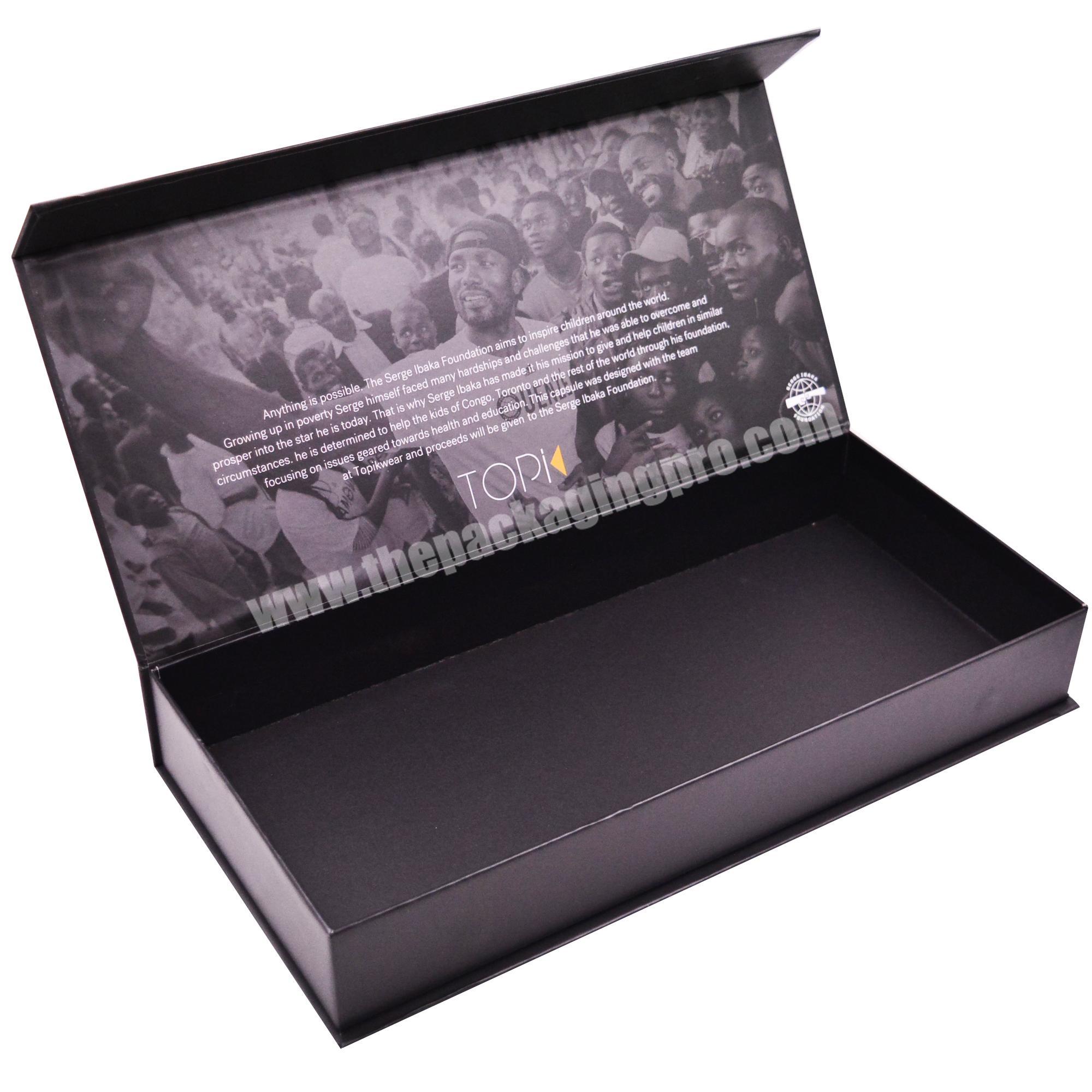 Luxury Custom Matte Black Magnet Flip Perfume Gift Box Folded Magnetic Closure Cardboard Cosmetic Box For Chocolate Clothing